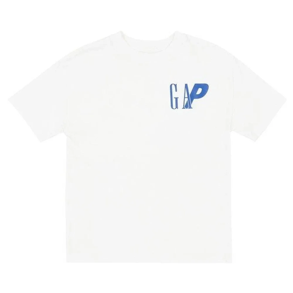 GAP x Palace White T-Shirt‎ with Blue Logo Graphic Streetwear Collab Kids Size S
